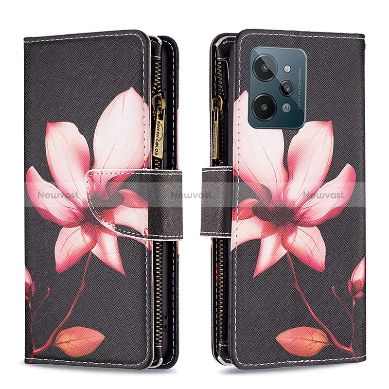 Leather Case Stands Fashionable Pattern Flip Cover Holder B04F for Realme C31