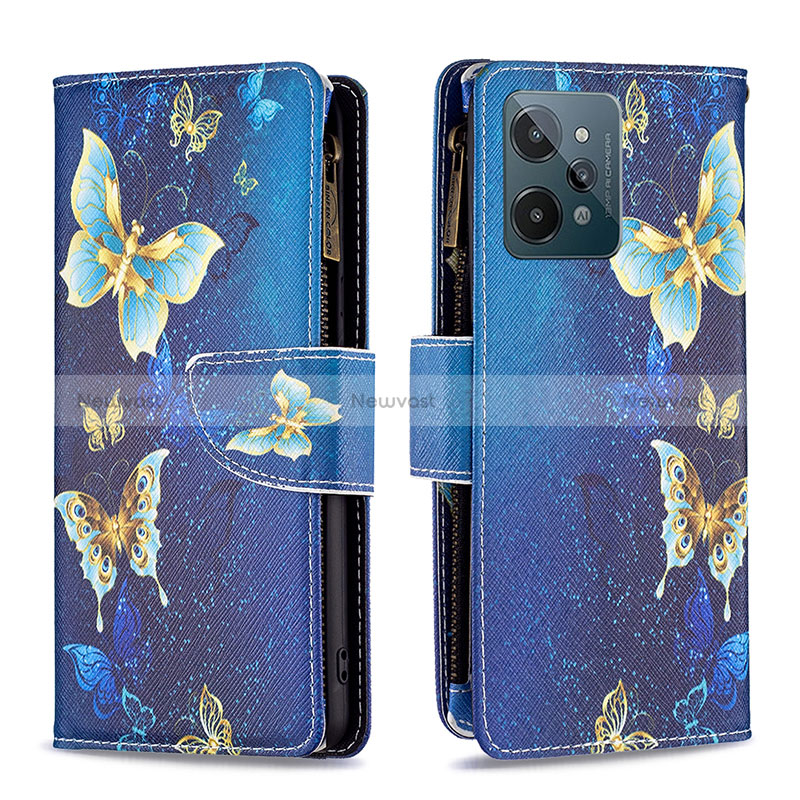 Leather Case Stands Fashionable Pattern Flip Cover Holder B04F for Realme C31