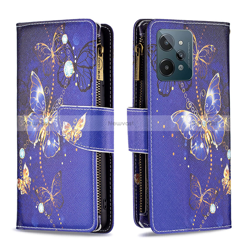 Leather Case Stands Fashionable Pattern Flip Cover Holder B04F for Realme C31