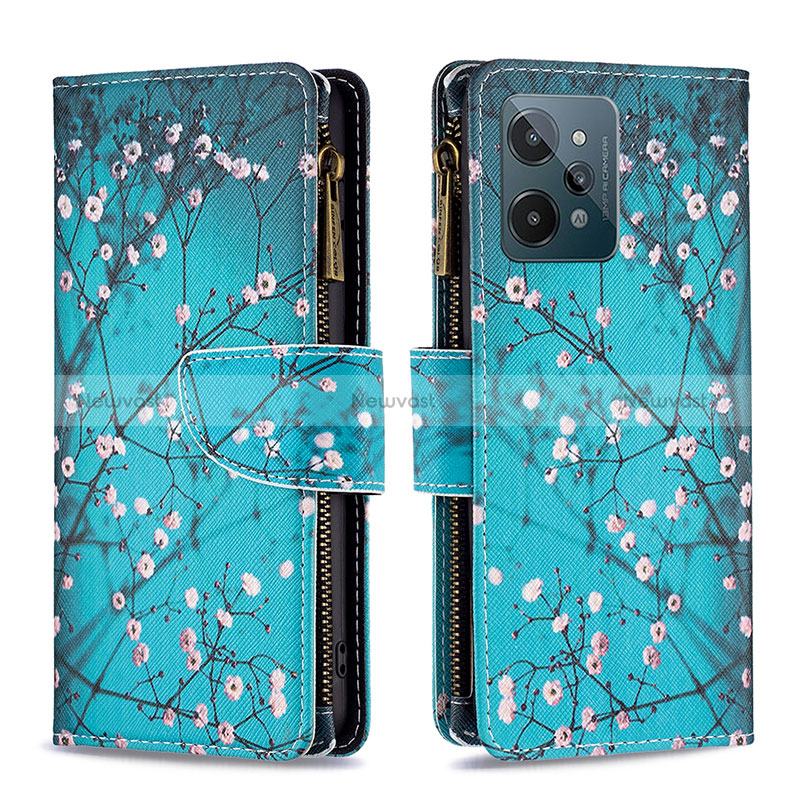 Leather Case Stands Fashionable Pattern Flip Cover Holder B04F for Realme C31