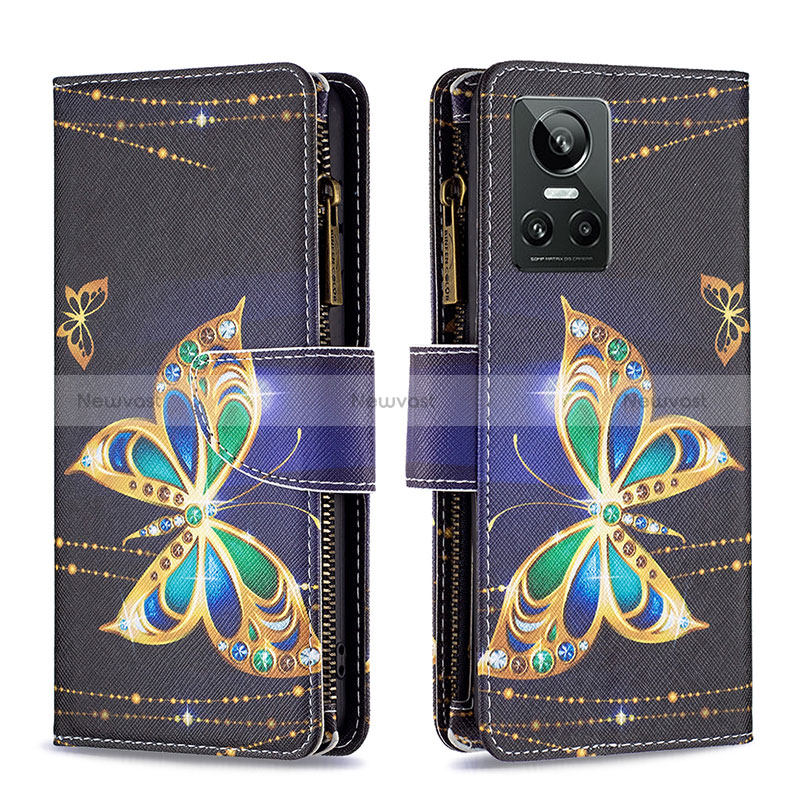 Leather Case Stands Fashionable Pattern Flip Cover Holder B04F for Realme GT Neo3 5G