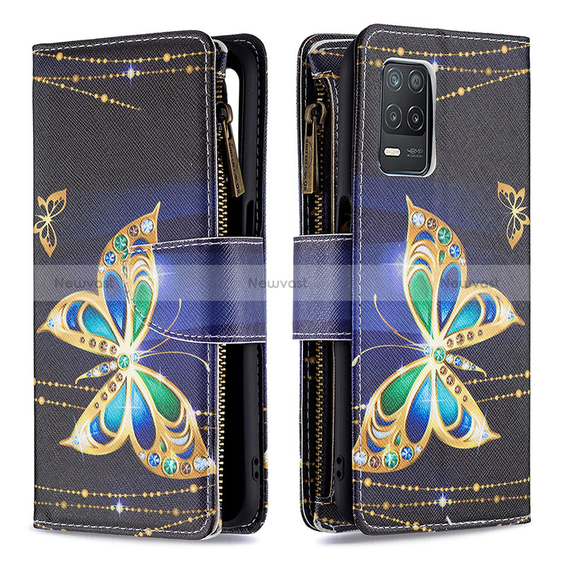 Leather Case Stands Fashionable Pattern Flip Cover Holder B04F for Realme Narzo 30 5G