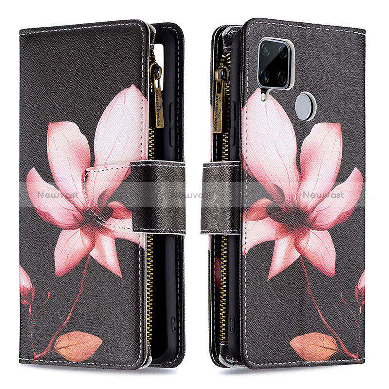 Leather Case Stands Fashionable Pattern Flip Cover Holder B04F for Realme Narzo 30A