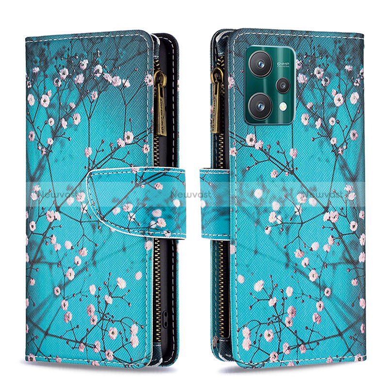 Leather Case Stands Fashionable Pattern Flip Cover Holder B04F for Realme V25 5G