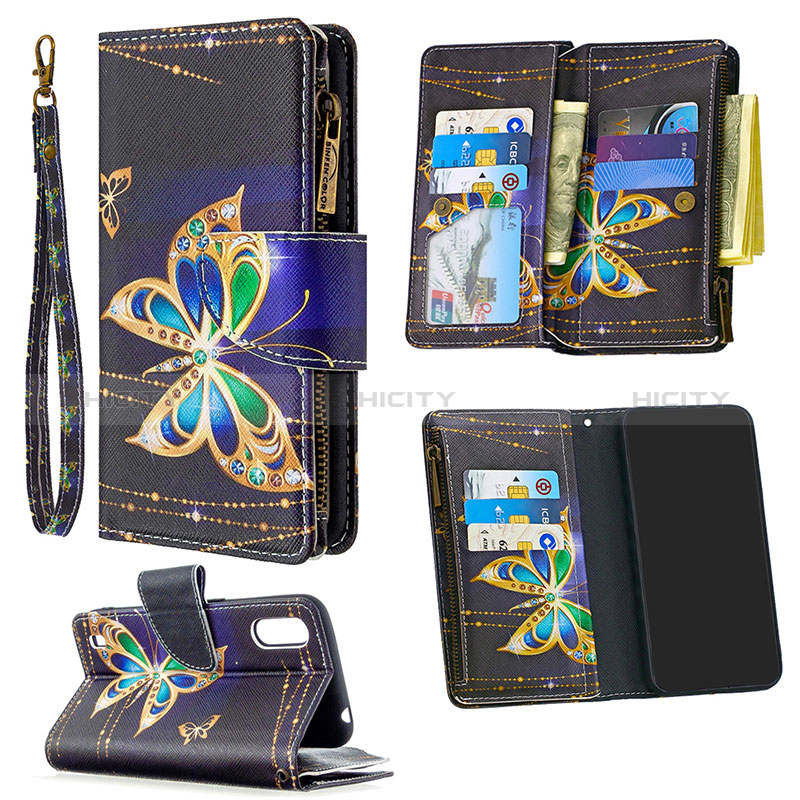 Leather Case Stands Fashionable Pattern Flip Cover Holder B04F for Samsung Galaxy A01 SM-A015