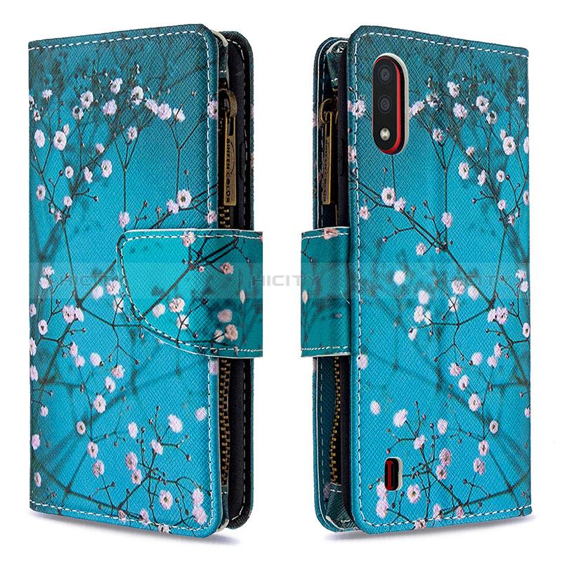 Leather Case Stands Fashionable Pattern Flip Cover Holder B04F for Samsung Galaxy A01 SM-A015