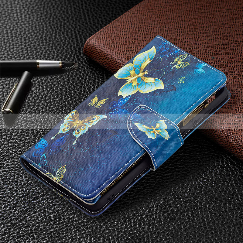 Leather Case Stands Fashionable Pattern Flip Cover Holder B04F for Samsung Galaxy A02