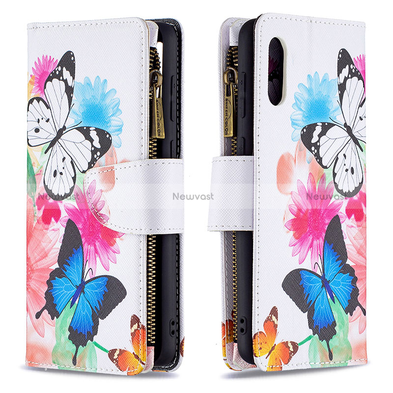 Leather Case Stands Fashionable Pattern Flip Cover Holder B04F for Samsung Galaxy A02