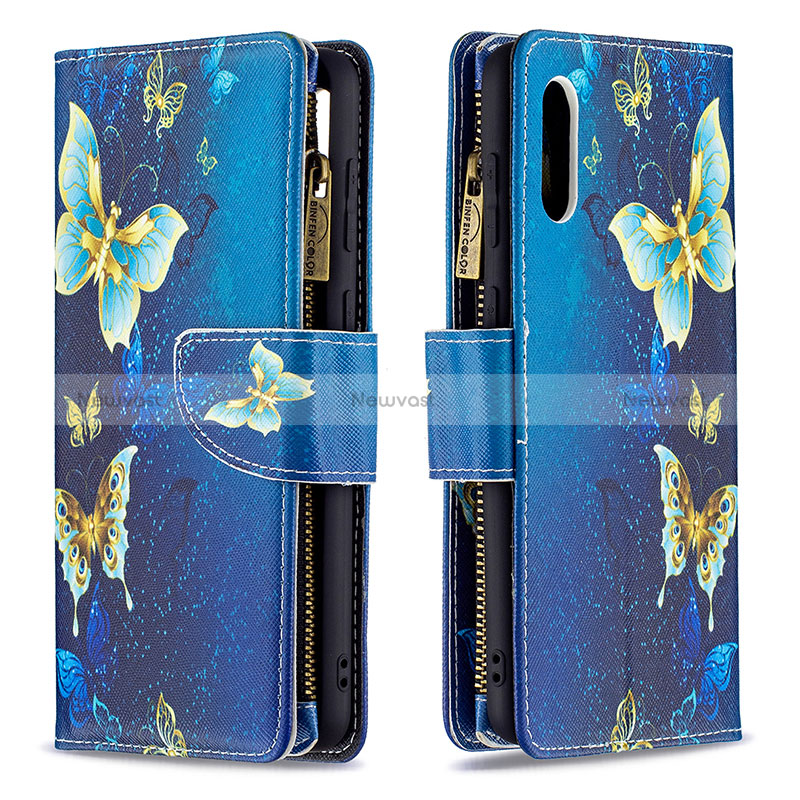 Leather Case Stands Fashionable Pattern Flip Cover Holder B04F for Samsung Galaxy A02