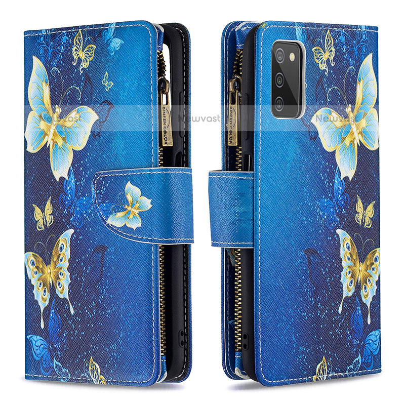 Leather Case Stands Fashionable Pattern Flip Cover Holder B04F for Samsung Galaxy A02s