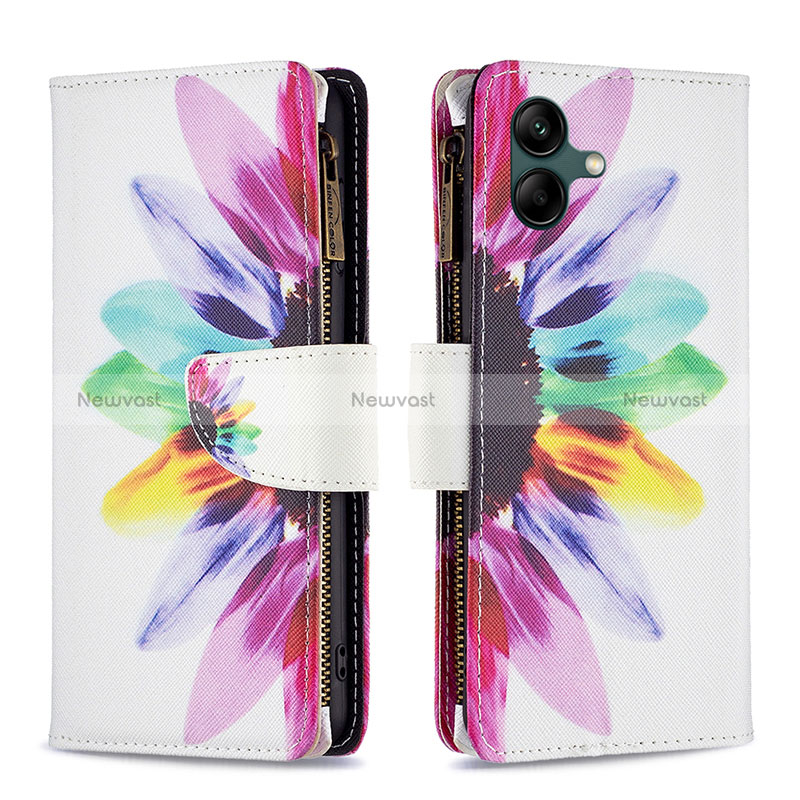 Leather Case Stands Fashionable Pattern Flip Cover Holder B04F for Samsung Galaxy A04 4G