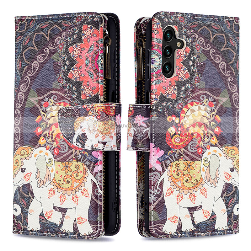 Leather Case Stands Fashionable Pattern Flip Cover Holder B04F for Samsung Galaxy A04s