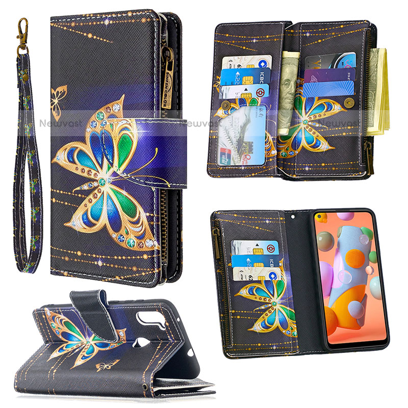 Leather Case Stands Fashionable Pattern Flip Cover Holder B04F for Samsung Galaxy A11