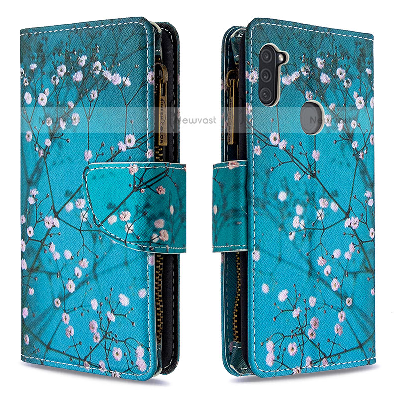 Leather Case Stands Fashionable Pattern Flip Cover Holder B04F for Samsung Galaxy A11