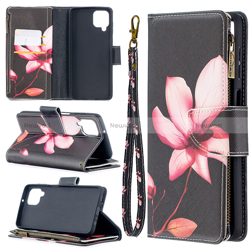 Leather Case Stands Fashionable Pattern Flip Cover Holder B04F for Samsung Galaxy A12 5G