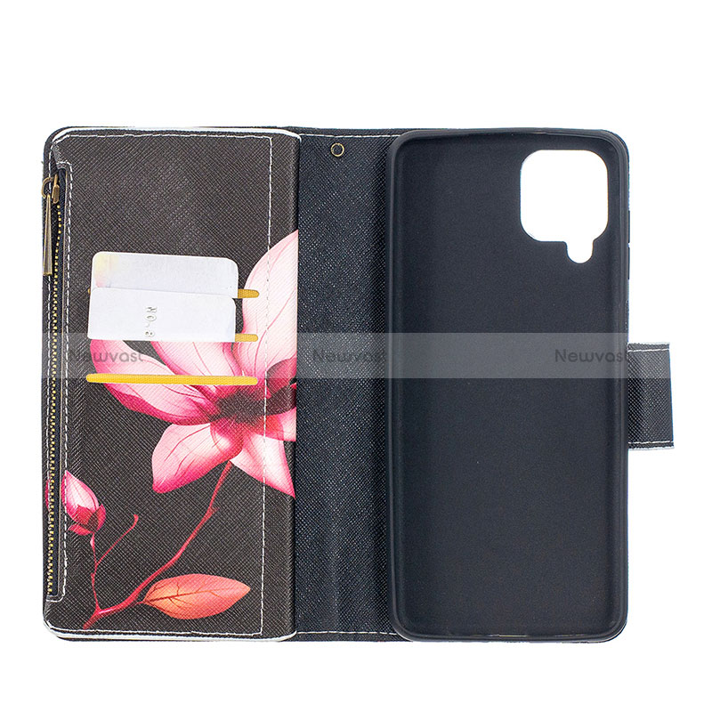 Leather Case Stands Fashionable Pattern Flip Cover Holder B04F for Samsung Galaxy A12 5G