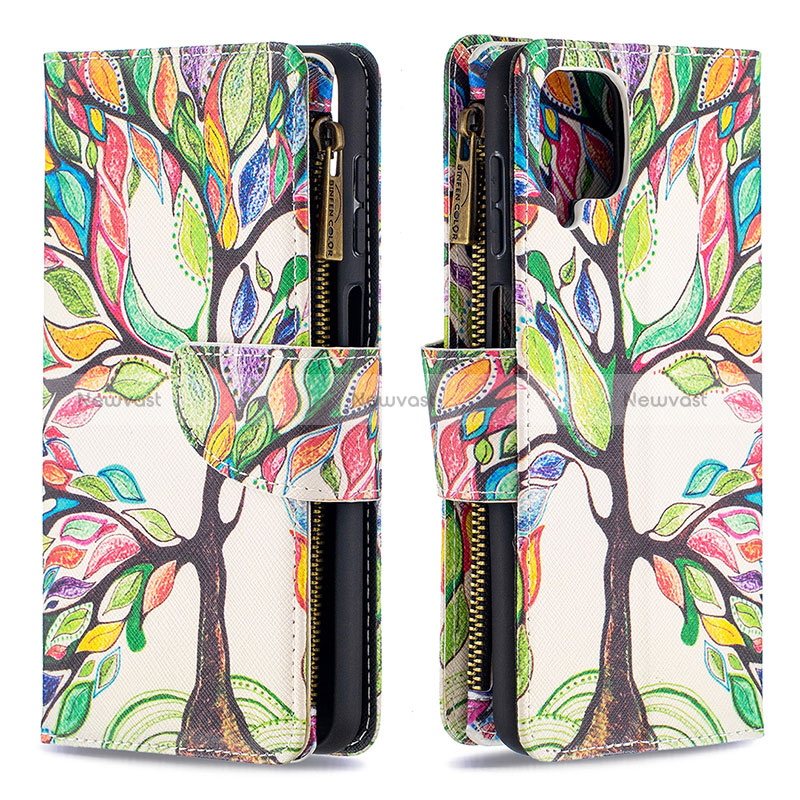 Leather Case Stands Fashionable Pattern Flip Cover Holder B04F for Samsung Galaxy A12 5G