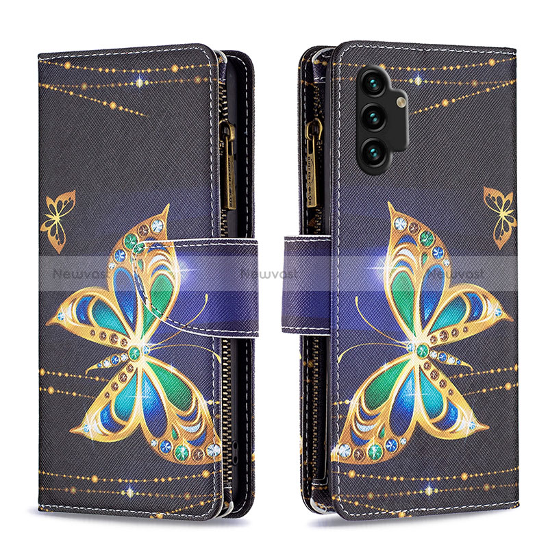 Leather Case Stands Fashionable Pattern Flip Cover Holder B04F for Samsung Galaxy A13 4G