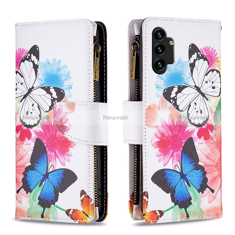 Leather Case Stands Fashionable Pattern Flip Cover Holder B04F for Samsung Galaxy A13 4G