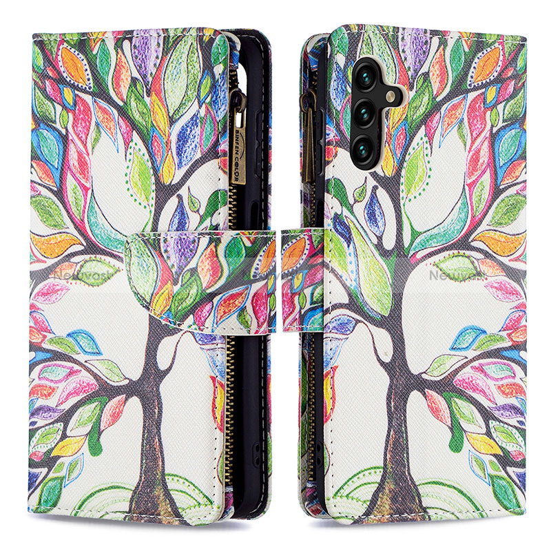 Leather Case Stands Fashionable Pattern Flip Cover Holder B04F for Samsung Galaxy A13 5G