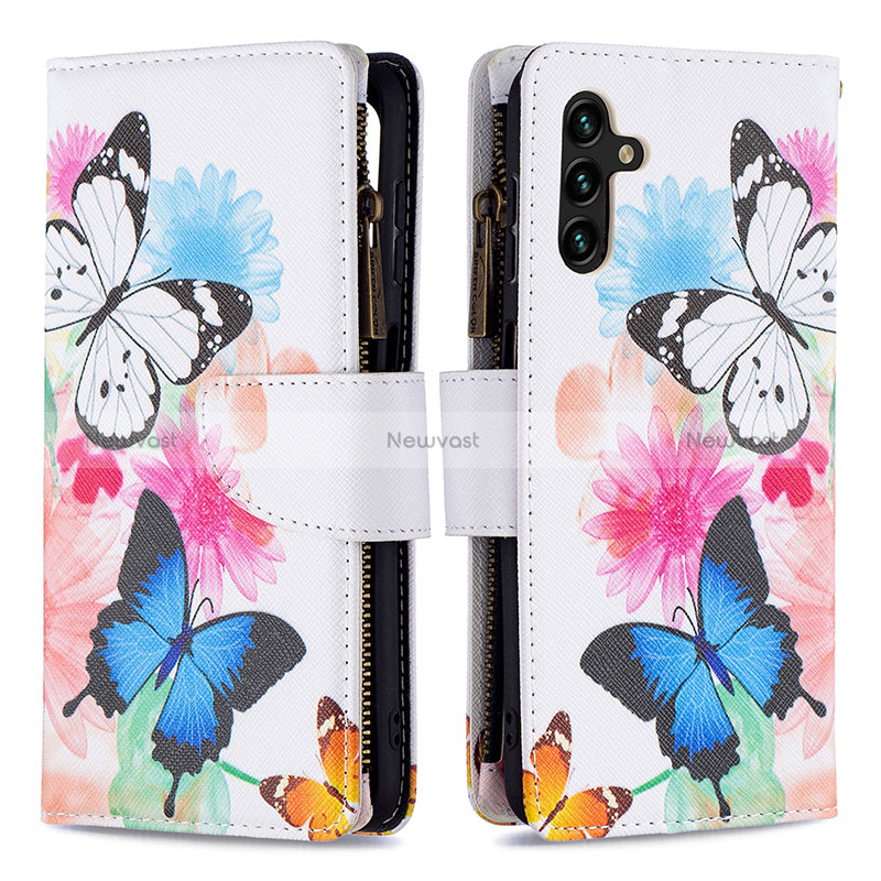 Leather Case Stands Fashionable Pattern Flip Cover Holder B04F for Samsung Galaxy A13 5G