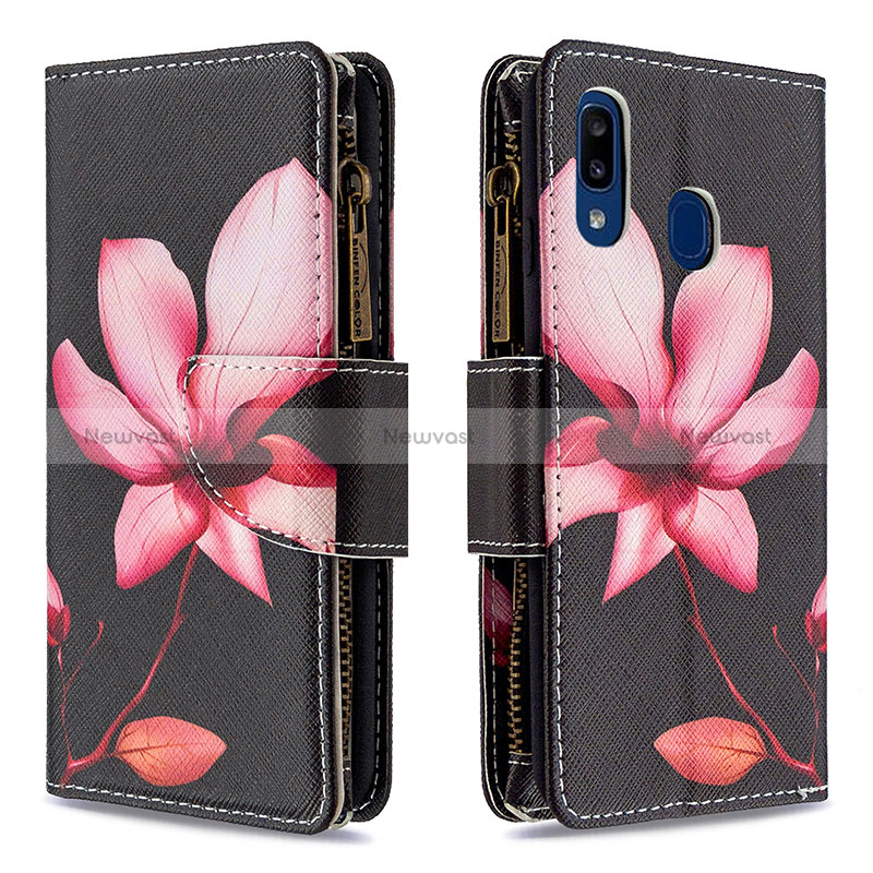 Leather Case Stands Fashionable Pattern Flip Cover Holder B04F for Samsung Galaxy A20e