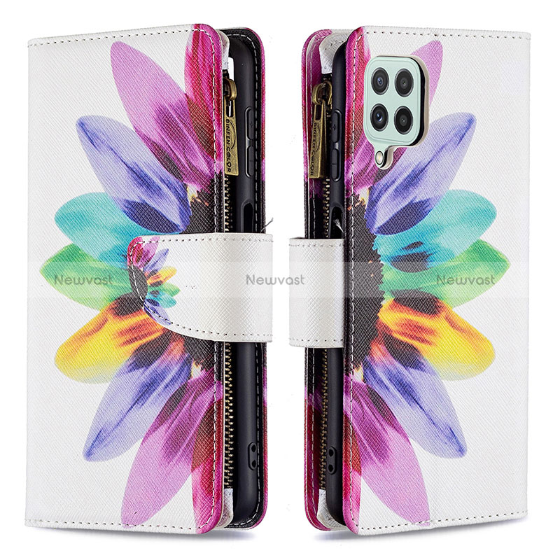 Leather Case Stands Fashionable Pattern Flip Cover Holder B04F for Samsung Galaxy A22 4G