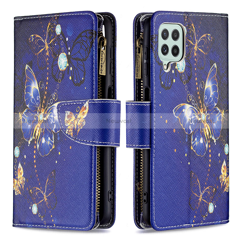 Leather Case Stands Fashionable Pattern Flip Cover Holder B04F for Samsung Galaxy A22 4G