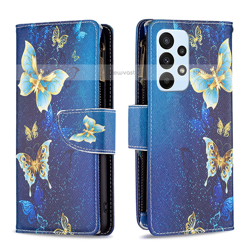 Leather Case Stands Fashionable Pattern Flip Cover Holder B04F for Samsung Galaxy A23 5G