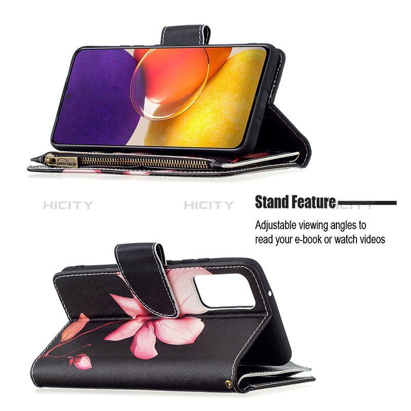 Leather Case Stands Fashionable Pattern Flip Cover Holder B04F for Samsung Galaxy A24 4G