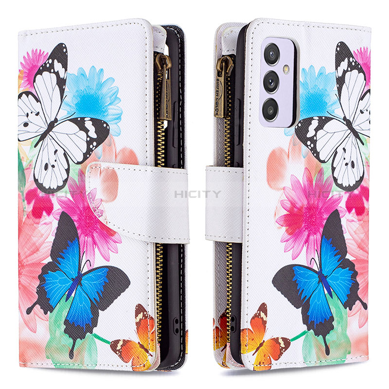 Leather Case Stands Fashionable Pattern Flip Cover Holder B04F for Samsung Galaxy A24 4G