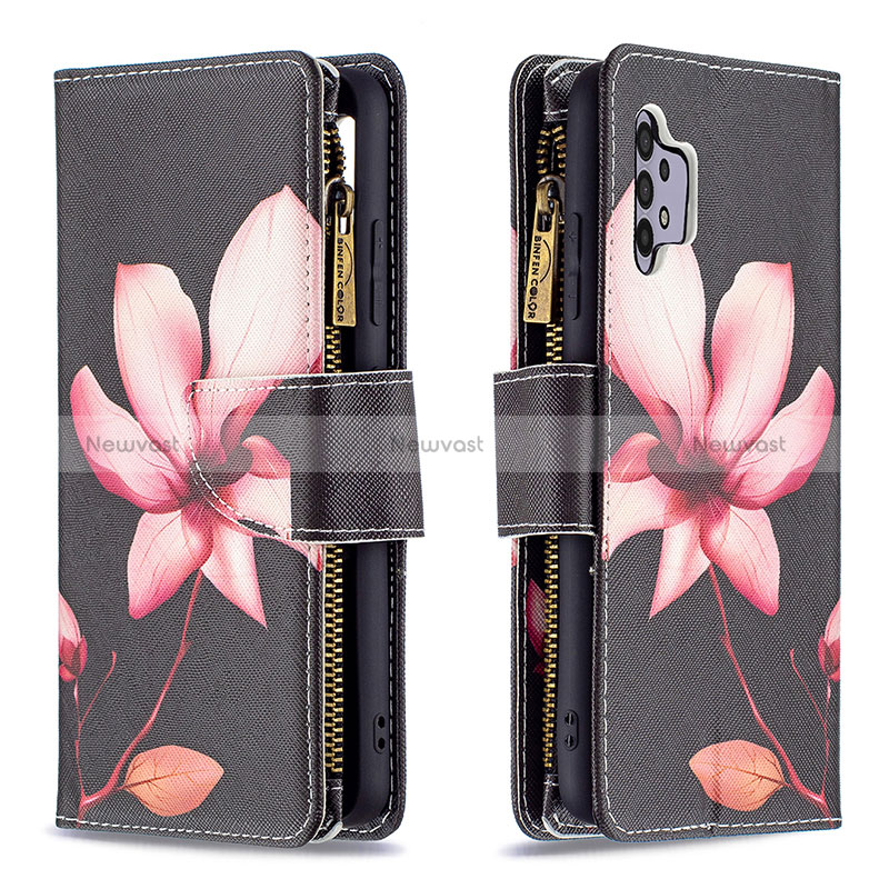 Leather Case Stands Fashionable Pattern Flip Cover Holder B04F for Samsung Galaxy A32 5G