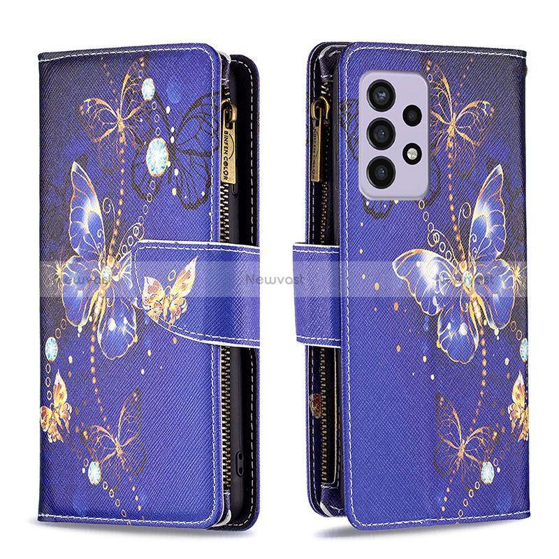 Leather Case Stands Fashionable Pattern Flip Cover Holder B04F for Samsung Galaxy A33 5G