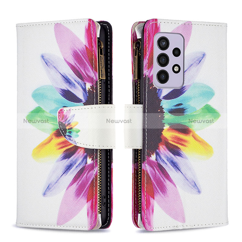 Leather Case Stands Fashionable Pattern Flip Cover Holder B04F for Samsung Galaxy A33 5G Mixed