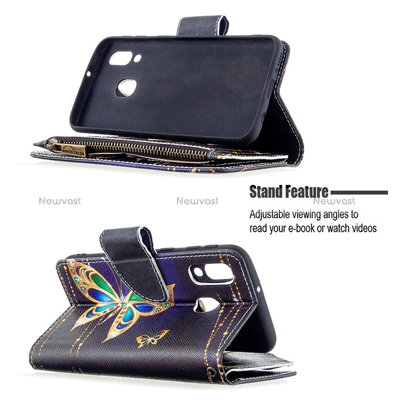 Leather Case Stands Fashionable Pattern Flip Cover Holder B04F for Samsung Galaxy A40
