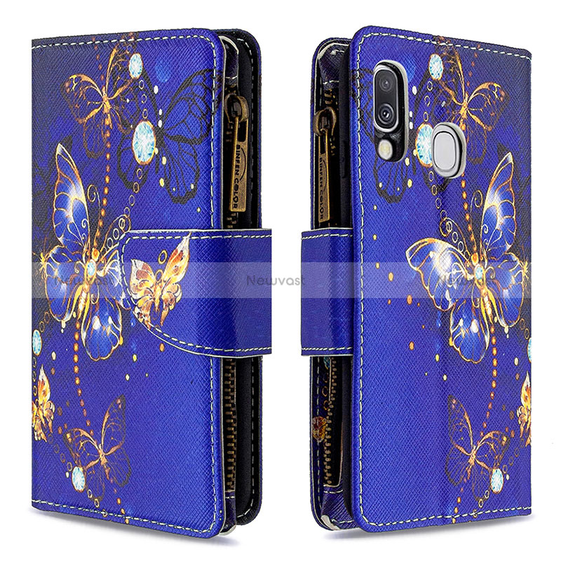 Leather Case Stands Fashionable Pattern Flip Cover Holder B04F for Samsung Galaxy A40