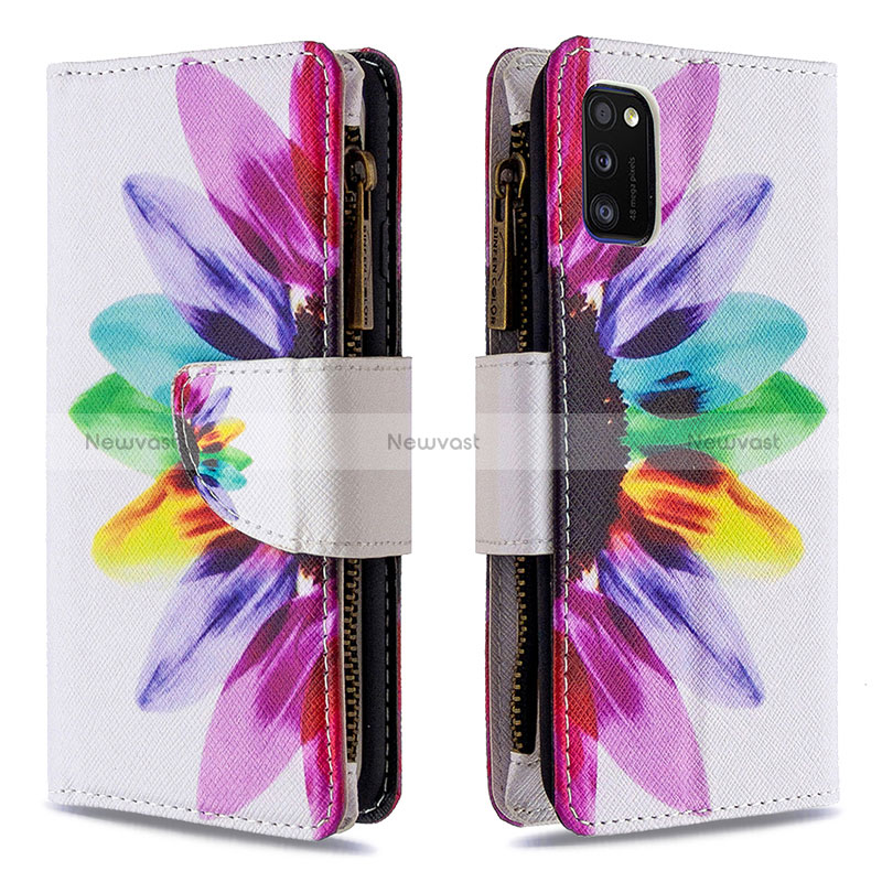 Leather Case Stands Fashionable Pattern Flip Cover Holder B04F for Samsung Galaxy A41