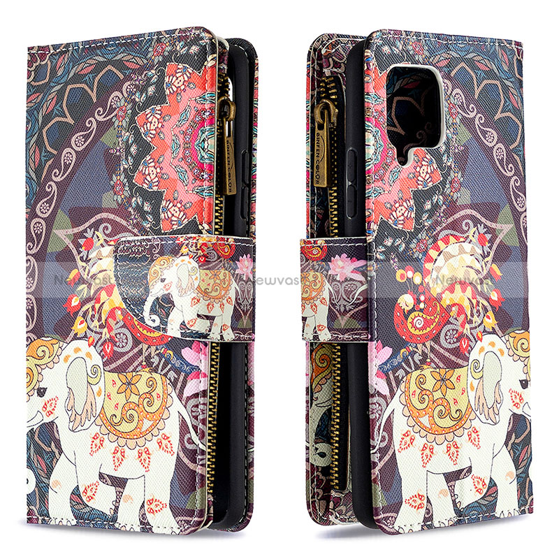 Leather Case Stands Fashionable Pattern Flip Cover Holder B04F for Samsung Galaxy A42 5G