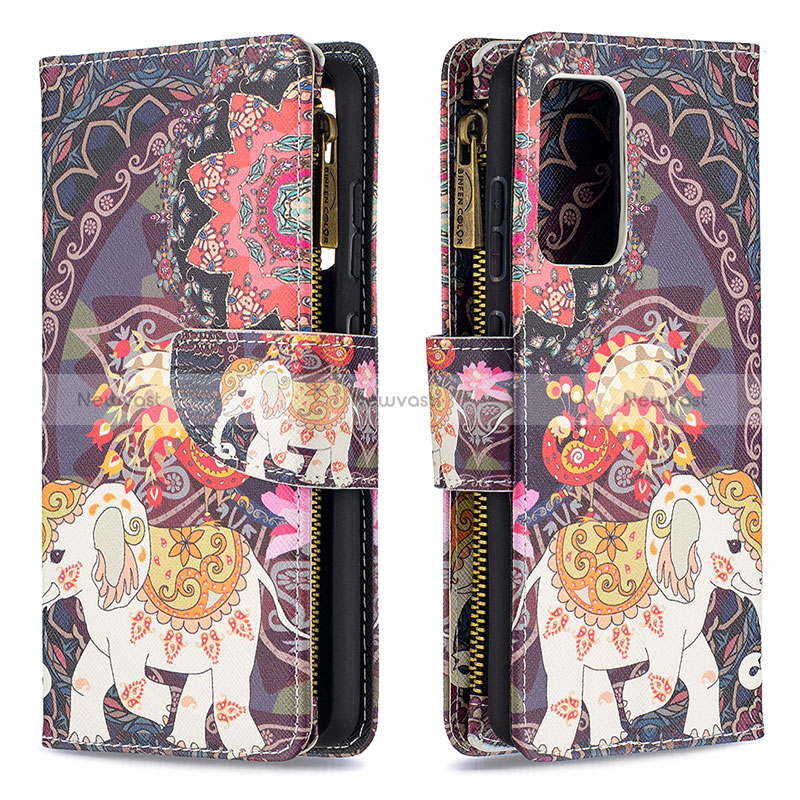 Leather Case Stands Fashionable Pattern Flip Cover Holder B04F for Samsung Galaxy A52 5G