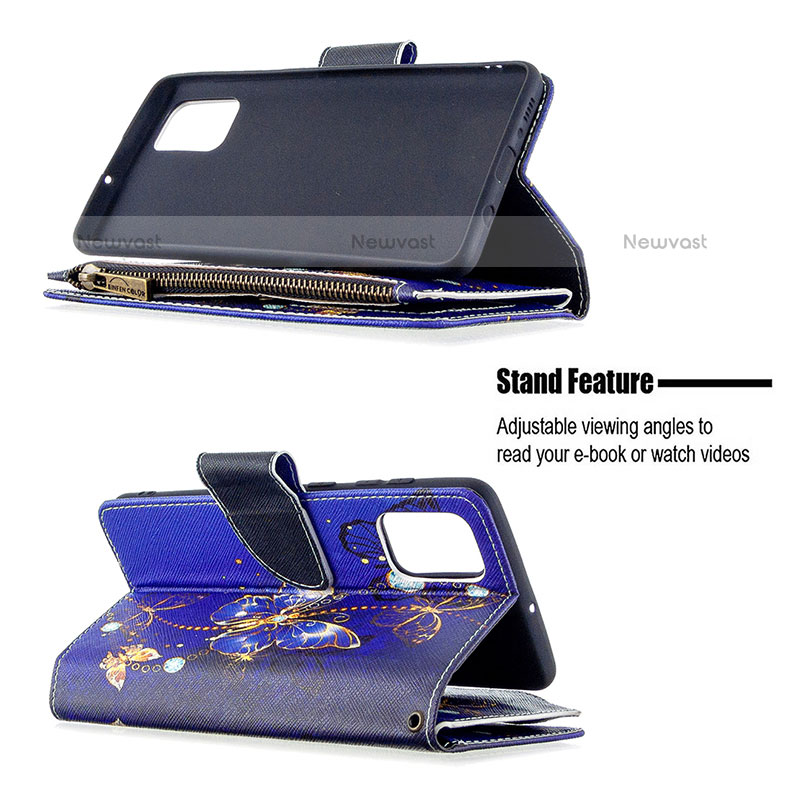 Leather Case Stands Fashionable Pattern Flip Cover Holder B04F for Samsung Galaxy A71 4G A715