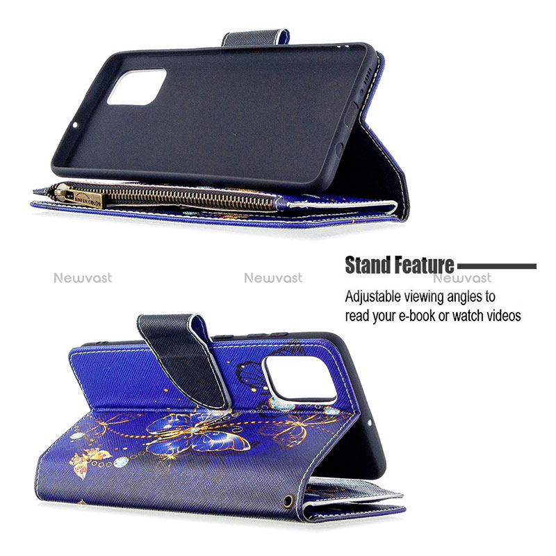 Leather Case Stands Fashionable Pattern Flip Cover Holder B04F for Samsung Galaxy A71 5G