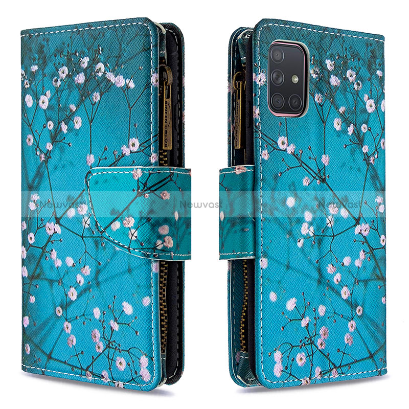 Leather Case Stands Fashionable Pattern Flip Cover Holder B04F for Samsung Galaxy A71 5G