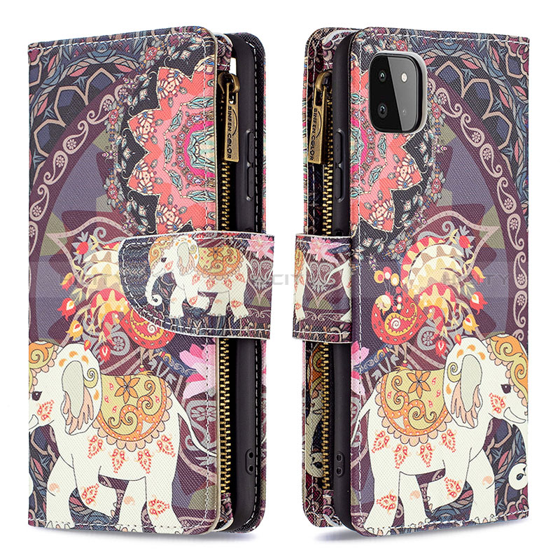 Leather Case Stands Fashionable Pattern Flip Cover Holder B04F for Samsung Galaxy F42 5G