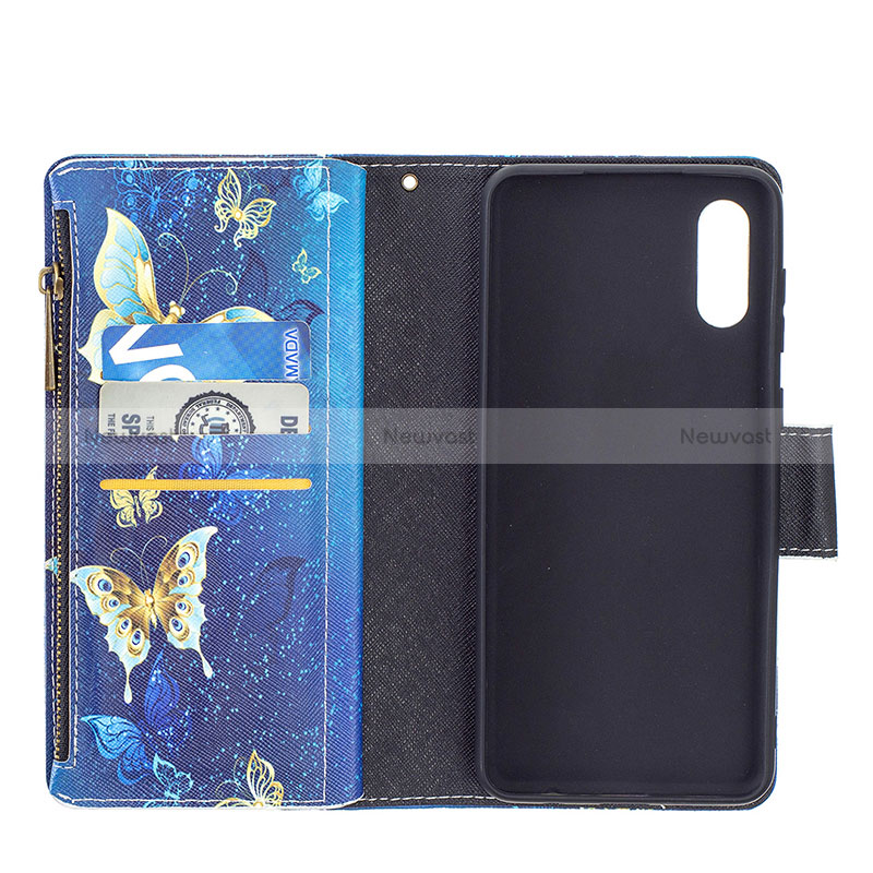 Leather Case Stands Fashionable Pattern Flip Cover Holder B04F for Samsung Galaxy M02