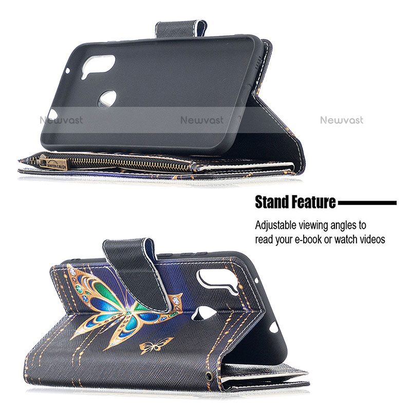 Leather Case Stands Fashionable Pattern Flip Cover Holder B04F for Samsung Galaxy M11