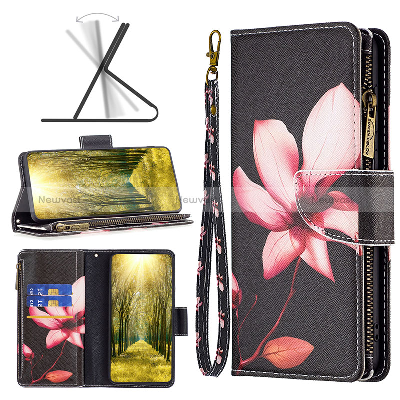 Leather Case Stands Fashionable Pattern Flip Cover Holder B04F for Samsung Galaxy M23 5G