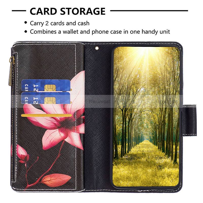 Leather Case Stands Fashionable Pattern Flip Cover Holder B04F for Samsung Galaxy M23 5G