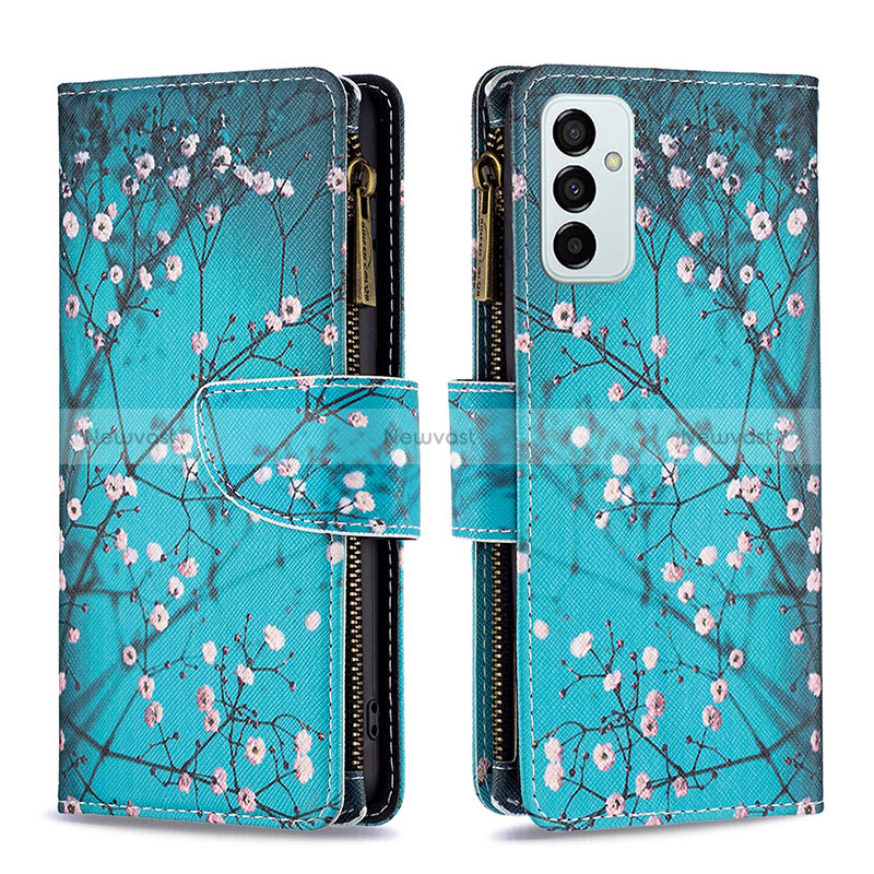 Leather Case Stands Fashionable Pattern Flip Cover Holder B04F for Samsung Galaxy M23 5G