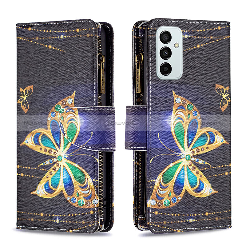 Leather Case Stands Fashionable Pattern Flip Cover Holder B04F for Samsung Galaxy M23 5G