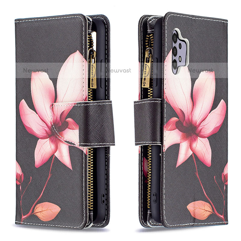 Leather Case Stands Fashionable Pattern Flip Cover Holder B04F for Samsung Galaxy M32 5G